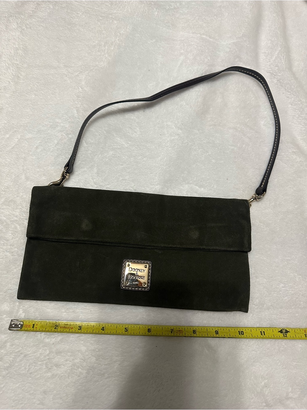 Dooney & Bourke Suede Foldover Clutch with Shoulder Strap